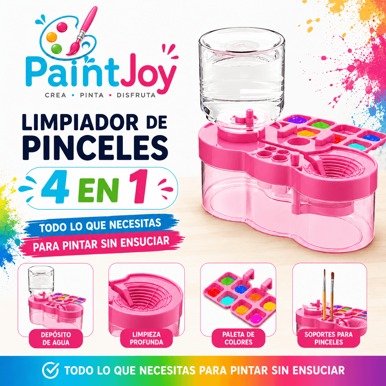 Limpiador de Pinceles 4 en 1.
